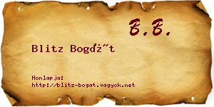 Blitz Bogát névjegykártya